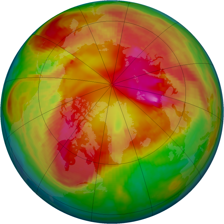 Arctic ozone map for 21 February 2001